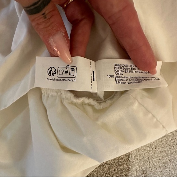 Zara Voluminous Bandeau Puff Ruffle Crop Top in Oyster White, Size Medium - Picture 5 of 14